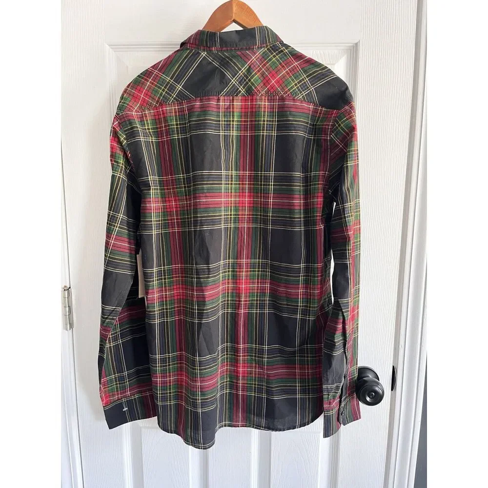 New‎ Levi's Black Green Blue Red Malden Christmas Plaid Long Sleeve Mens M